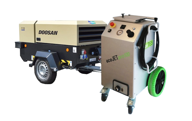 ecoJET PRO100 Kompressor-Set ecoJET PRO100 mit mobilem Doosan-Kompressor als Kompaktset für den Einsatz vor Ort