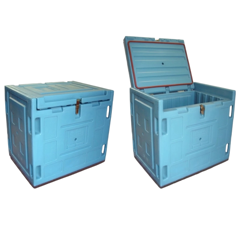 ecoBOX 132 ecoTES Trockeneisbox ecoBOX 132 Liter, geschlossen und geöffnet